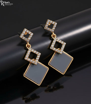 Geometric square drop earrings
