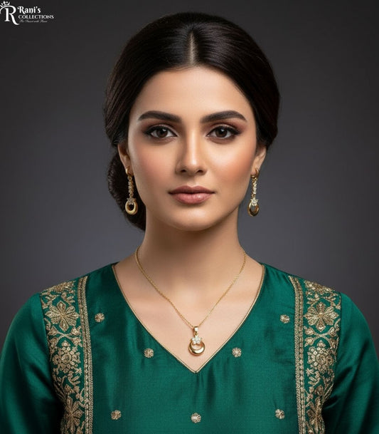 Crescent Drop Necklace Set