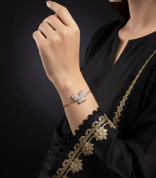  Gold‑Tone Butterfly Slider Bracelet
