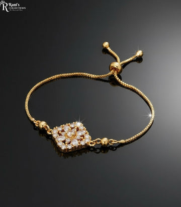 Gold cubic zirconia slider bracelet