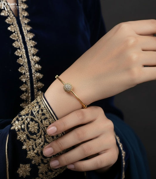 Adjustable gold_tone bangle set of 2